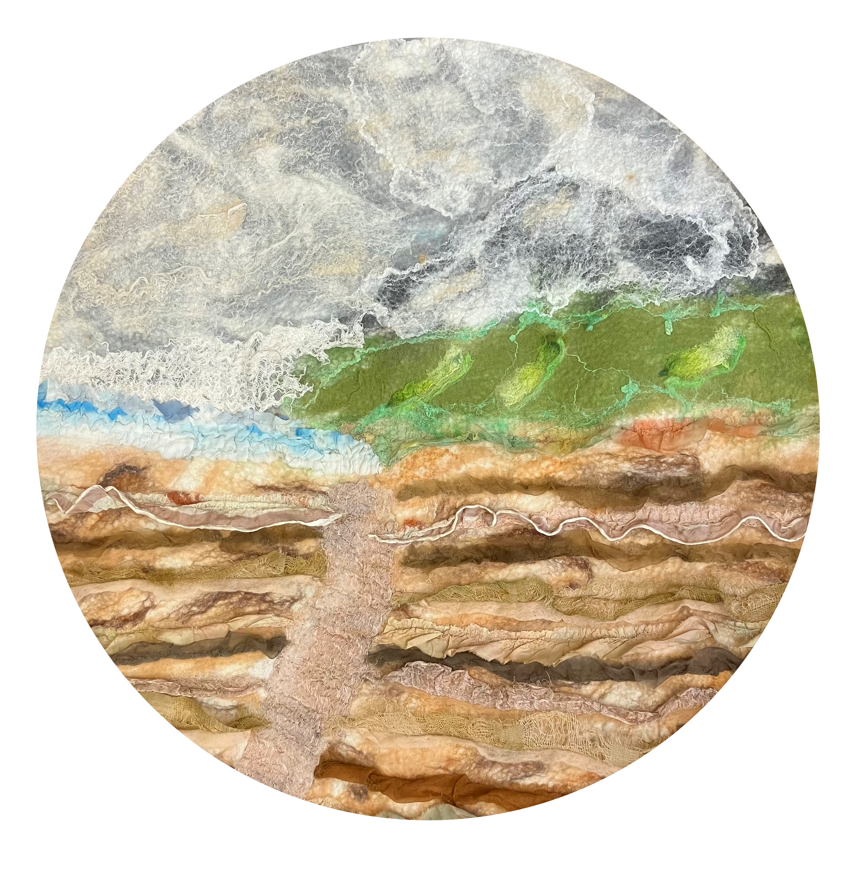 Kunstwerk: landschap van textiel